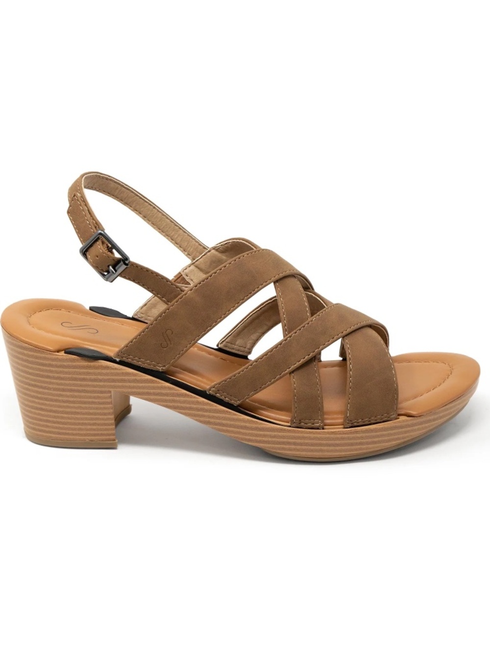 Solely Jane Phoenix TOP ONLY Brown Cross Strap Sandal Top Size 7